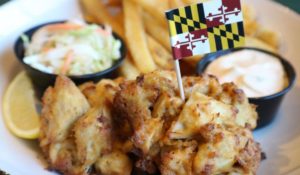 crab cake with MD flag